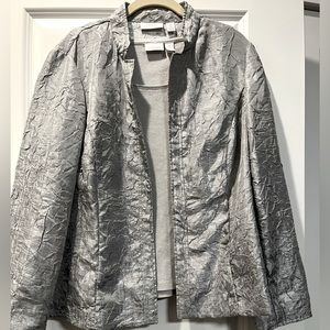 Chico’s silver tank to match silver jacket, Chico’s size 2 (12 Regular)